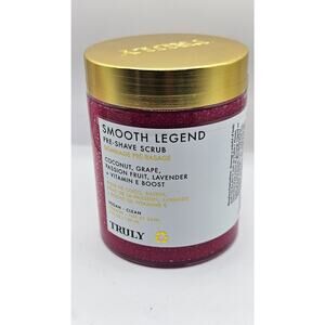 Smooth Legend Pre-Shave Scrub by Truly - Coconut Grape Vitamin E Lavender - NEW